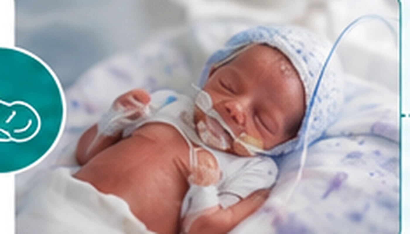 Premature baby receiving neonatal intensive care